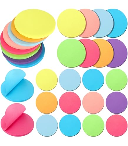 Amazon.co.jp: 24パッド 1200枚 ラウンド付箋 8色 明るいカラフルな